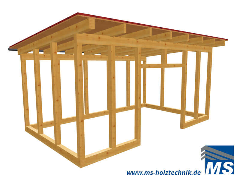 Gartenhaus Bausatz für Selbstaufbau oder Montage durch MS Holztechnik